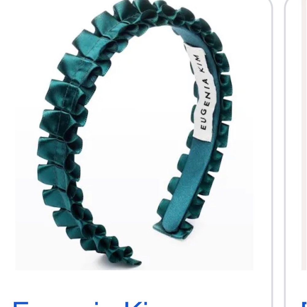 Eugenia Kim Emerald Green Rafaela Ruffled Headband New